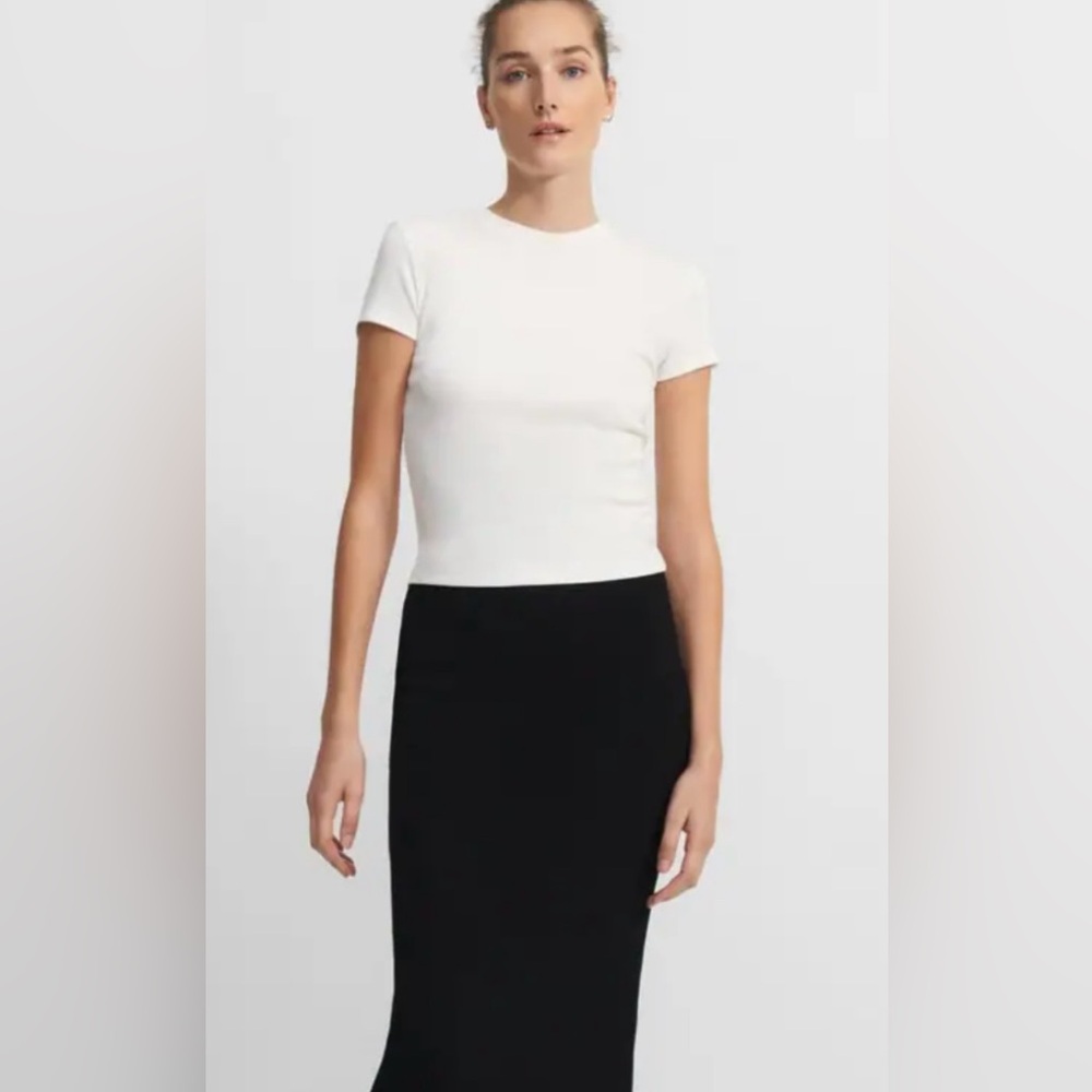 Theory Tiny Tee in Ribbed Cotton Large pre owned - Picture 5 of 15
